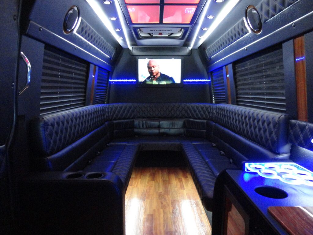 blk sprinter party bus int